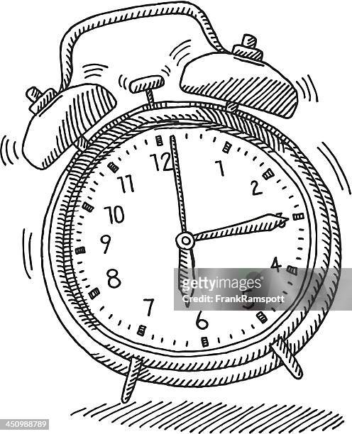 ringing alarm clock morning wake up drawing - waking up stock illustrations