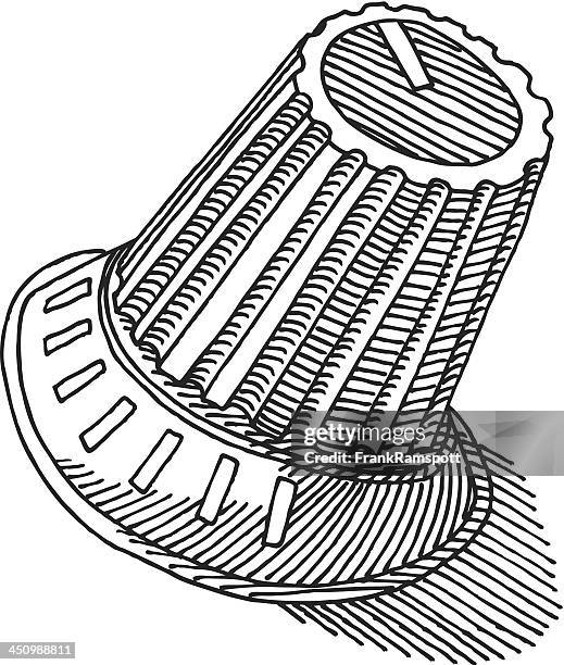 adjustment knob drawing - volume knob stock illustrations