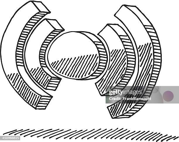 wireless spot symbol drawing - electrical engineering drawing stock illustrations