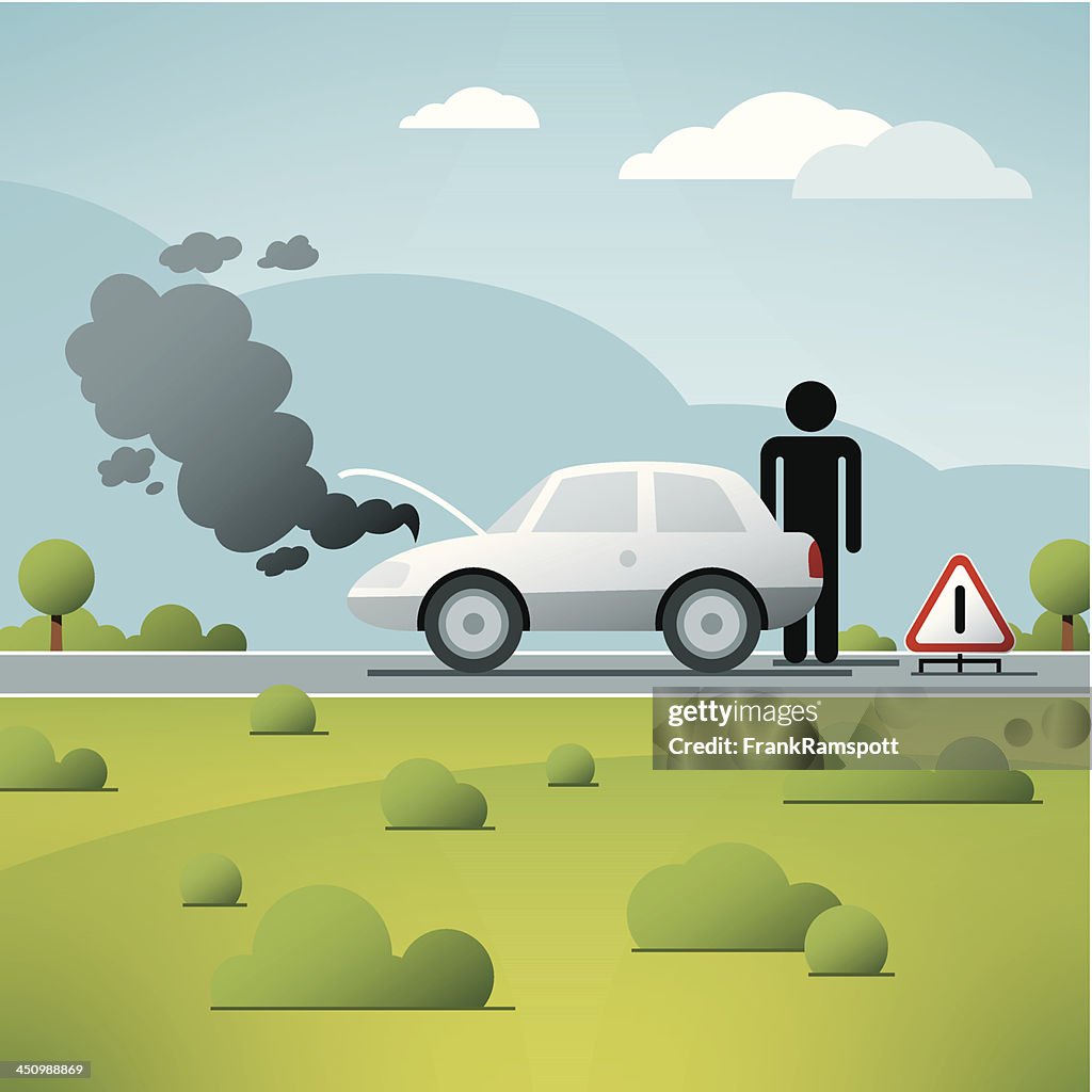 Car Breakdown Landscape Vector High-Res Vector Graphic - Getty Images