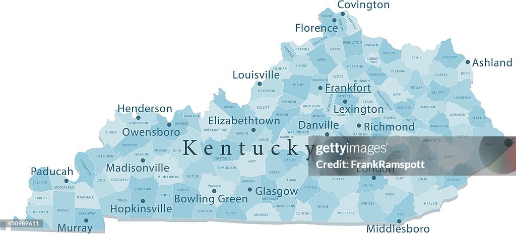 Kentucky Vector Map Isolated