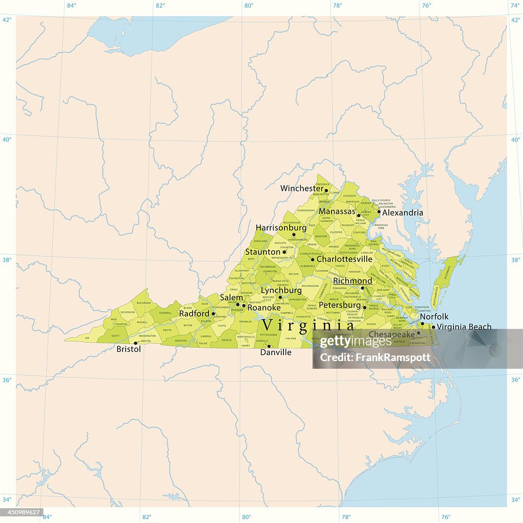 Virginia Vector Map