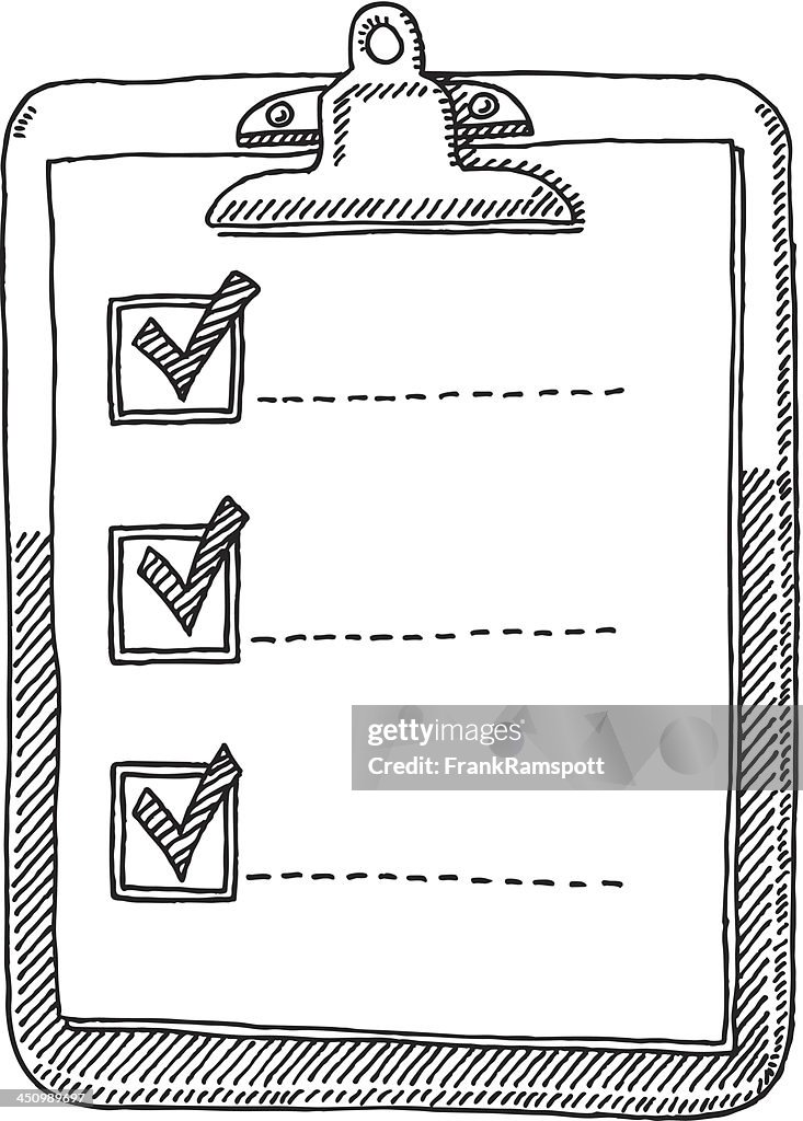 Clipboard Check List Tick Drawing