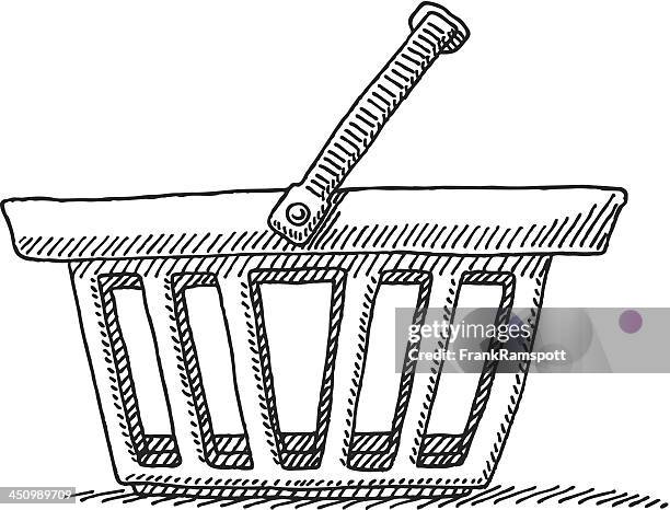 vector illustration of shopping basket - basket stock illustrations