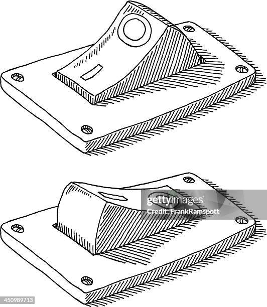 on off switch drawing - toggle switch stock illustrations
