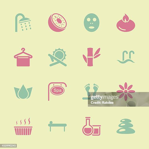 spa icons - color series | eps10 - foot massage icon stock illustrations