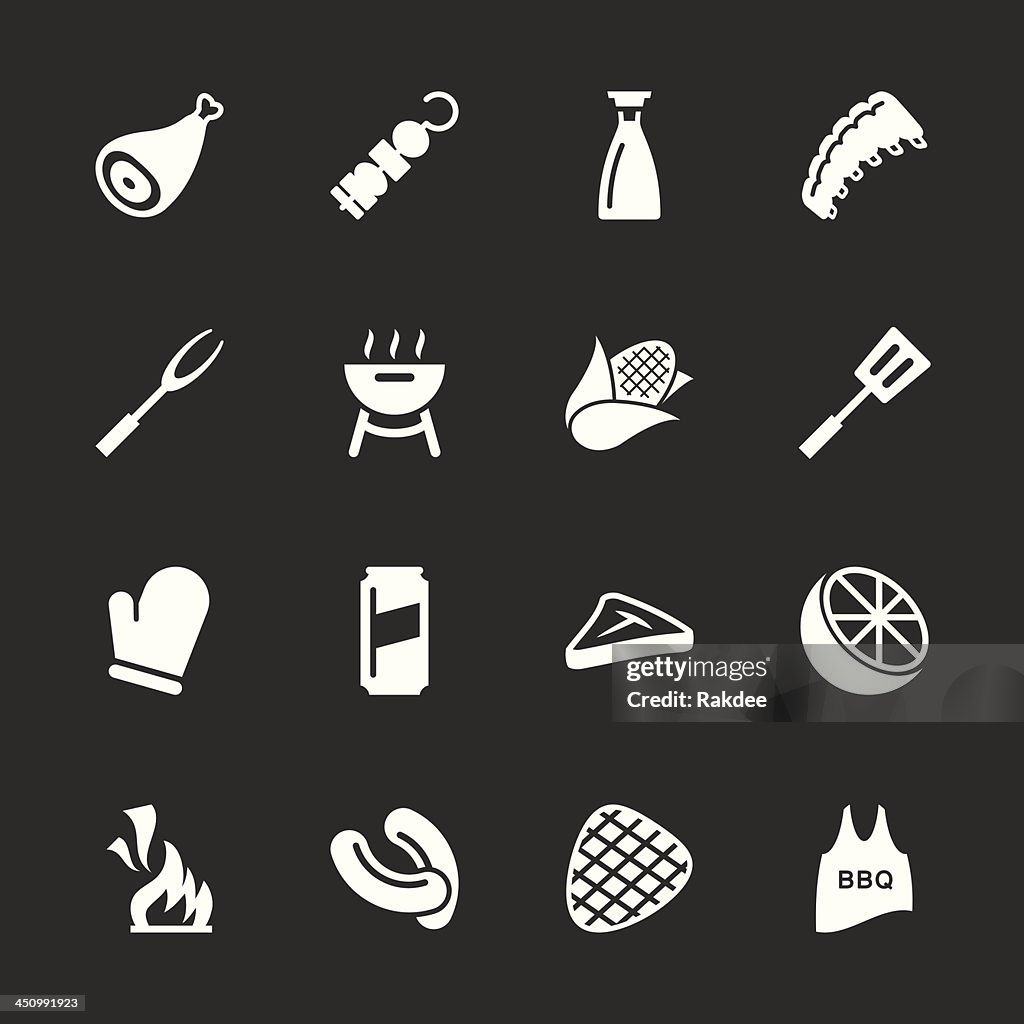 Barbecue Icons - White Series | EPS10