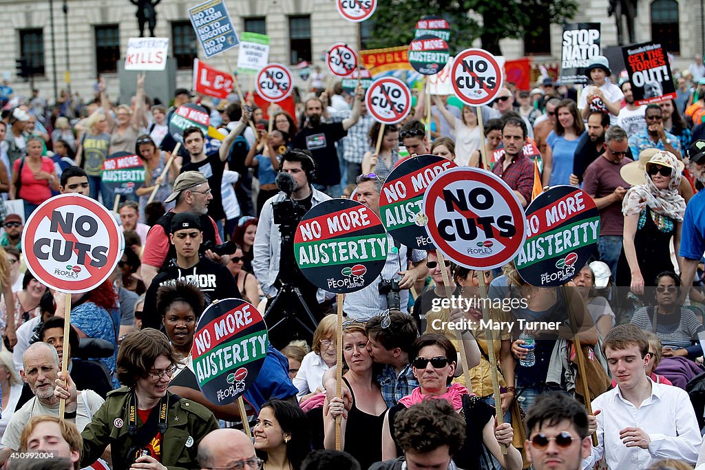 Anti-austerity Protesters Gather In London