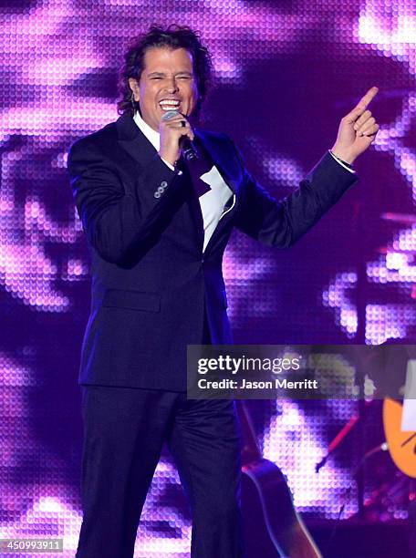 Singer Carlos Vives performs onstage during the 2013 Latin Recording Academy Person Of The Year honoring Miguel Bose at the Mandalay Bay Convention...