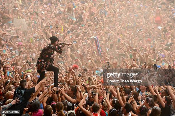 Tyler Joseph of Twenty One Pilots performs during day 3 of the Firefly Music Festival on June 21, 2014 in Dover, Delaware.