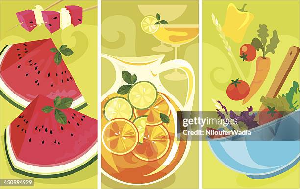 summer food banners - iceberg lettuce stock illustrations