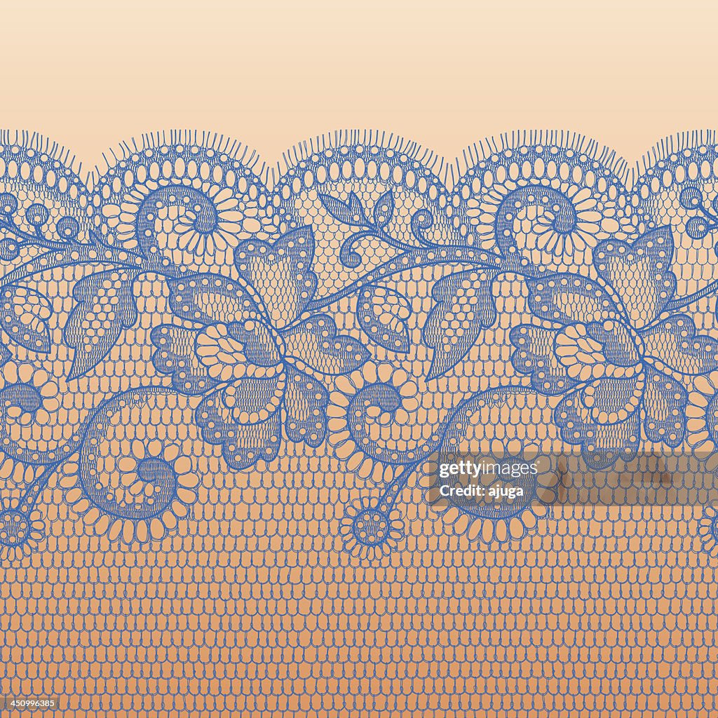 Blue Lace Horizontal Seamless Pattern High-Res Vector Graphic - Getty ...