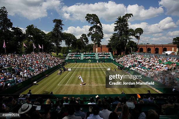 General view of the trophy match between Robin Haase of the Netherlands and Jan-Lennard Struff of Germany during day five of The Boodles Tennis Event...