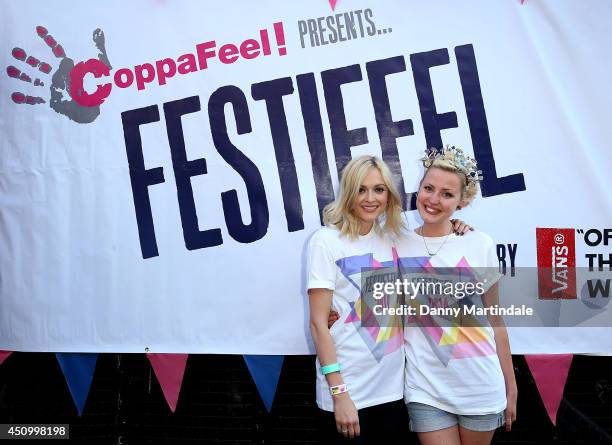 Kris Hallenga and Fearne Cotton attend a photocall to launch Festifeel, a music festival hosted by Breast Cancer Care charity Coppafeel! at London...