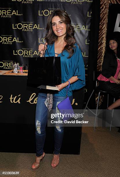 Actress Mayrin Villanueva attends a gift lounge during the 14th annual Latin GRAMMY Awards at the Mandalay Bay Events Center on November 20, 2013 in...