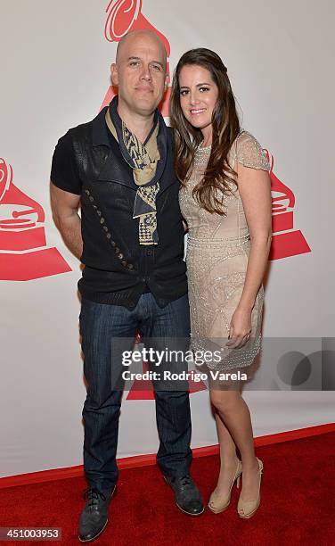 Singer Gianmarco Zignago and wife Claudia Moro attend the 2013 Person of the Year honoring Miguel Bose at the Mandalay Bay Convention Center on...