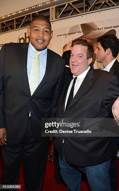 Omar Benson Miller and Jeff Beacher arrive at the "Homefront" premiere at Planet Hollywood Resort & Casino on November 20, 2013 in Las Vegas, Nevada....