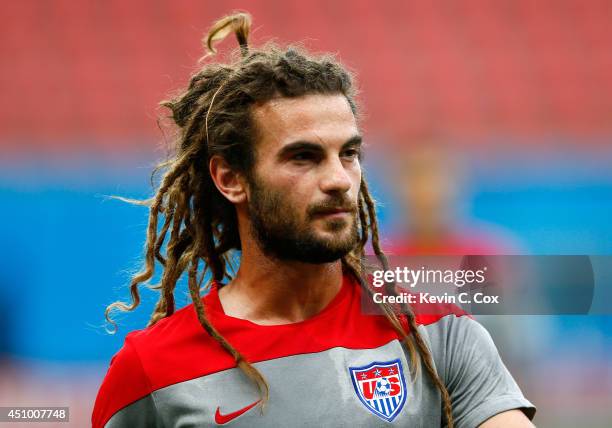 Kyle Beckerman of the United States works out during training at Arena Amazonia on June 21, 2014 in Manaus, Brazil.