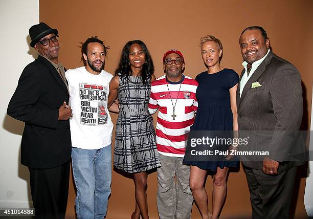 Actor Thomas Jefferson Byrd, dancer Savion Glover, founder of the Black Film Festival, Nicole Friday, director Spike Lee, Tonya Lewis Lee and...