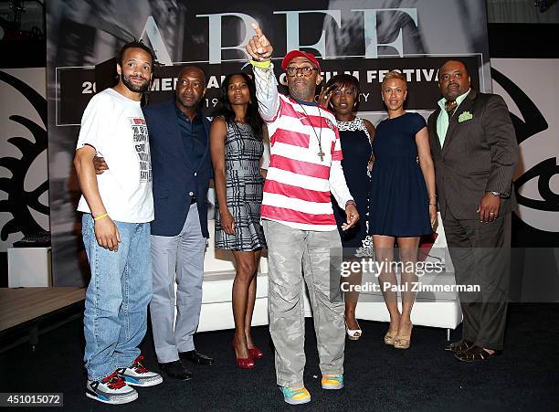 Dancer Savion Glover, founders of the American Black Film Festival, Nicole Friday, Jeff Friday, director Spike Lee, communications director for...