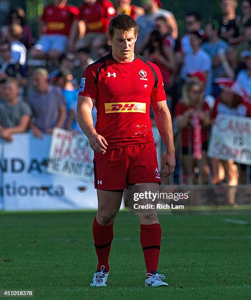 Jeff Hassler of Canada during Pacific Nations Cup Rugby action against Japan on June 7, 2014 at Swanguard Stadium in Burnaby, British Columbia,...