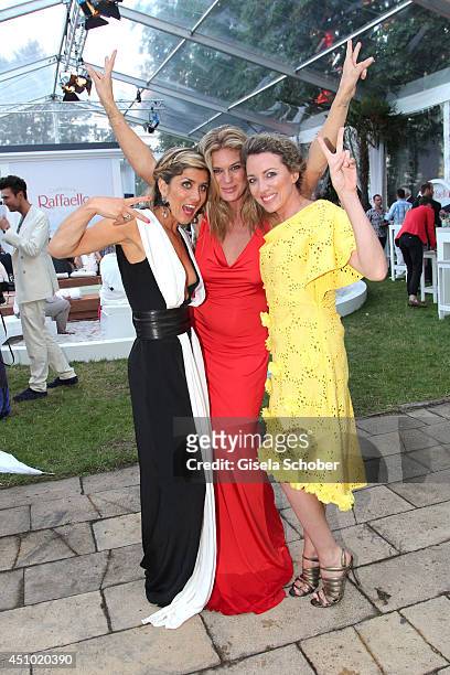 Panagiota Petridou, Rachel Hunter and Sanny van Heteren attend the Raffaello Summer Day 2014 at Kronprinzenpalais on June 21, 2014 in Berlin, Germany.
