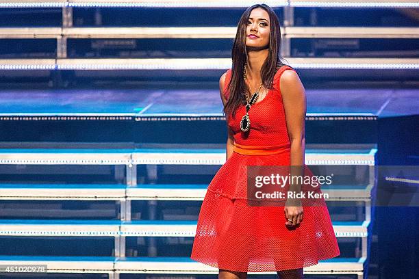 Vocalists Dia Frampton performs on stage during 'The Voice' Tour at the Majestic Theatre on June 21, 2014 in San Antonio, Texas.