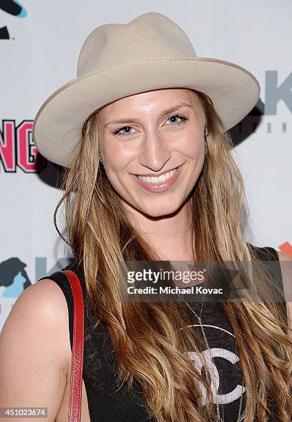 Musician Molly Swenson enjoys the "More Than a Cone" art auction and campaign launch benefiting Best Friends Animal Society in Los Angeles where...