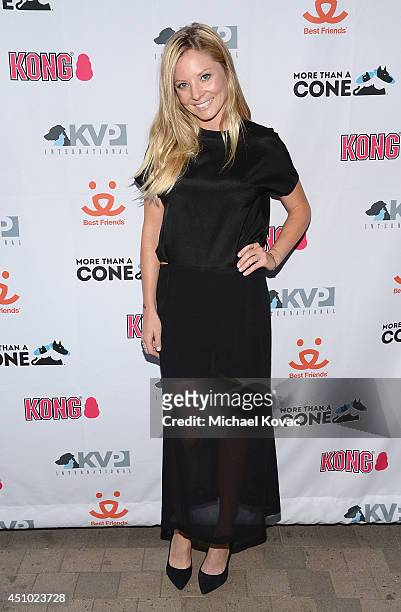 Actress Kaitlin Doubleday enjoys the "More Than a Cone" art auction and campaign launch benefiting Best Friends Animal Society in Los Angeles where...