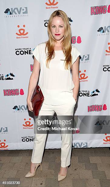 Actress Julie Marie Berman enjoys the "More Than a Cone" art auction and campaign launch benefiting Best Friends Animal Society in Los Angeles where...