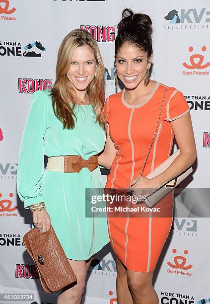 Actresses Valerie Stup and Valery Ortiz enjoy the "More Than a Cone" art auction and campaign launch benefiting Best Friends Animal Society in Los...