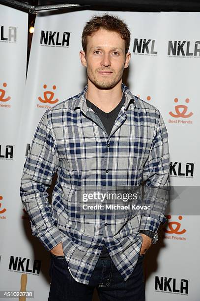 Actor Will Estes enjoys the "More Than a Cone" art auction and campaign launch benefiting Best Friends Animal Society in Los Angeles where renowned...