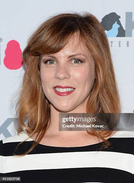 Actress Sarah Burns enjoys the "More Than a Cone" art auction and campaign launch benefiting Best Friends Animal Society in Los Angeles where...