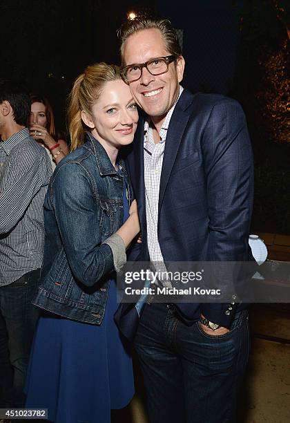 Actress Judy Greer enjoys the "More Than a Cone" art auction and campaign launch benefiting Best Friends Animal Society in Los Angeles where renowned...