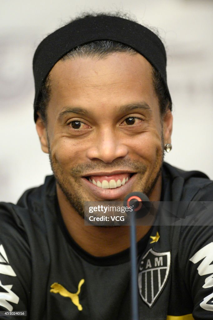 Ronaldinho Attends Press Conference In Taiyuan