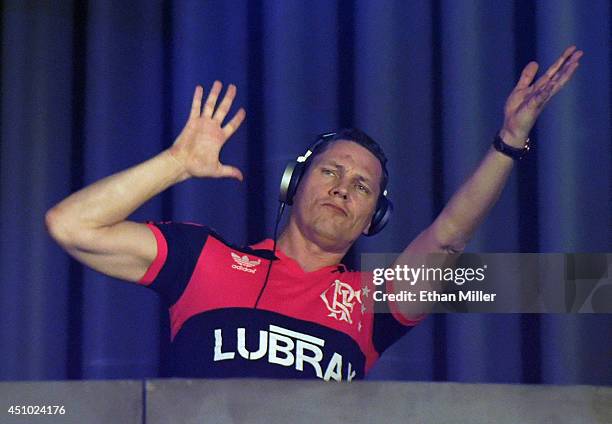 Producer Tiesto performs at the 18th annual Electric Daisy Carnival at Las Vegas Motor Speedway on June 22, 2014 in Las Vegas, Nevada.