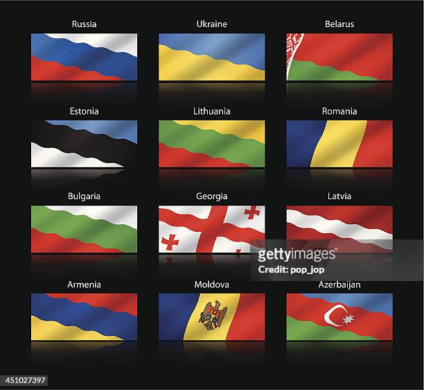 weiter, kurzer flags-east europa - flagge von georgien stock-grafiken, -clipart, -cartoons und -symbole