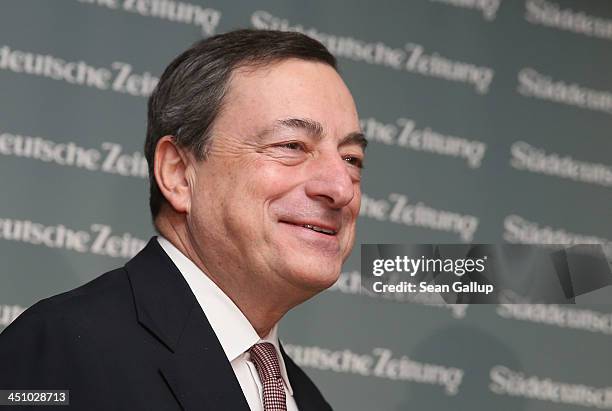 Mario Draghi, President of the European Central Bank, attends the Sueddeutsche Zeitung leadership conference on November 21, 2013 in Berlin, Germany....