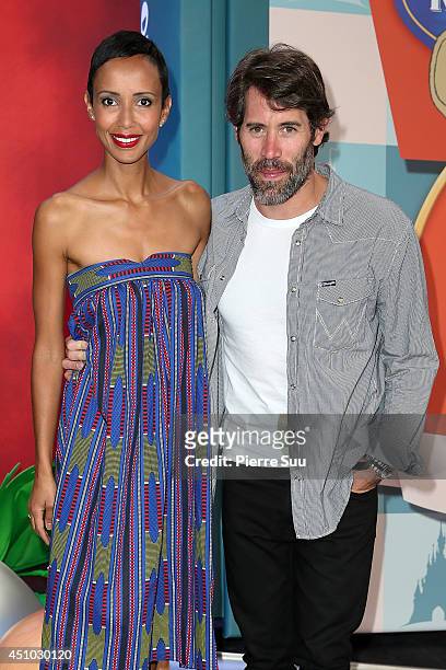 Sonia Rolland and Jalil Lespert attends the launch of 'Ratatouille:The Adventure' at Disneyland Resort Paris on June 21, 2014 in Paris, France.
