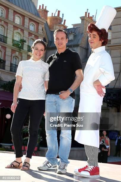 Emilie Dequenne and Michel Ferracci attend the launch of 'Ratatouille:The Adventure' at Disneyland Resort Paris on June 21, 2014 in Paris, France.