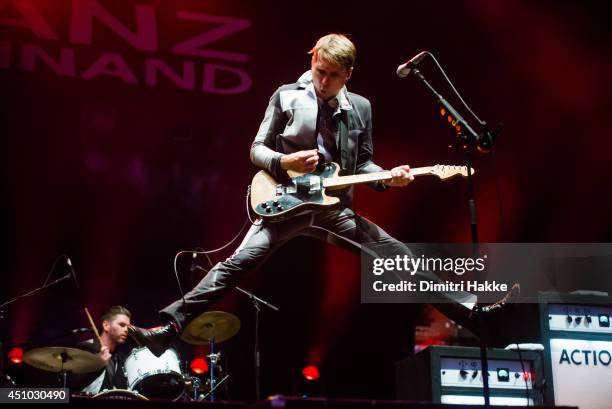 Alex Kapranos of Franz Ferdinand performs on stage at Best Kept Secret Festival on June 21, 2014 in Hilvarenbeek, Netherlands.