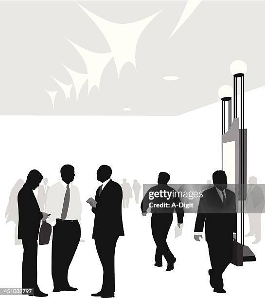 busy people - ceiling light stock illustrations