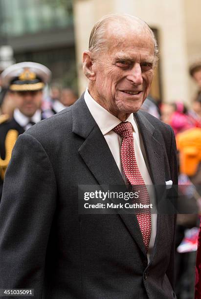 Prince Philip, Duke of Edinburgh visit Southwark Cathedral on November 21, 2013 in London, England.