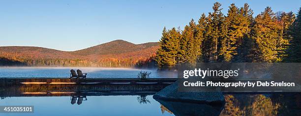 dawn on seyon pond in autumn - montpelier vermont stock pictures, royalty-free photos & images