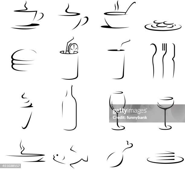 food and drink symbols - wine glass stock illustrations