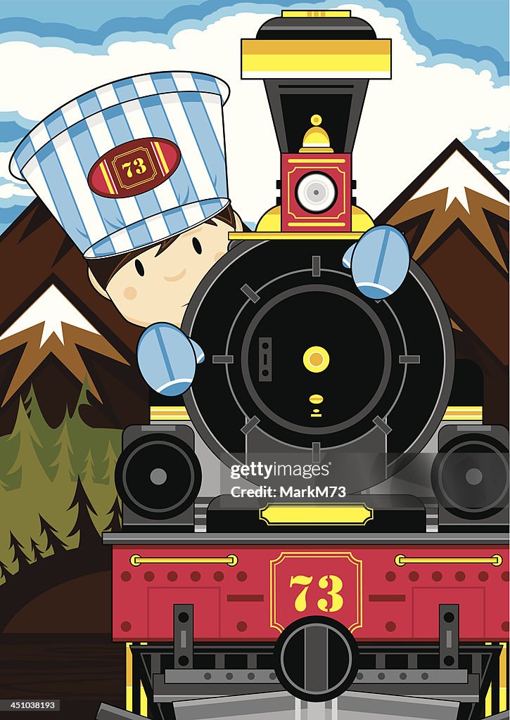 Train With Cute Driver High-Res Vector Graphic - Getty Images