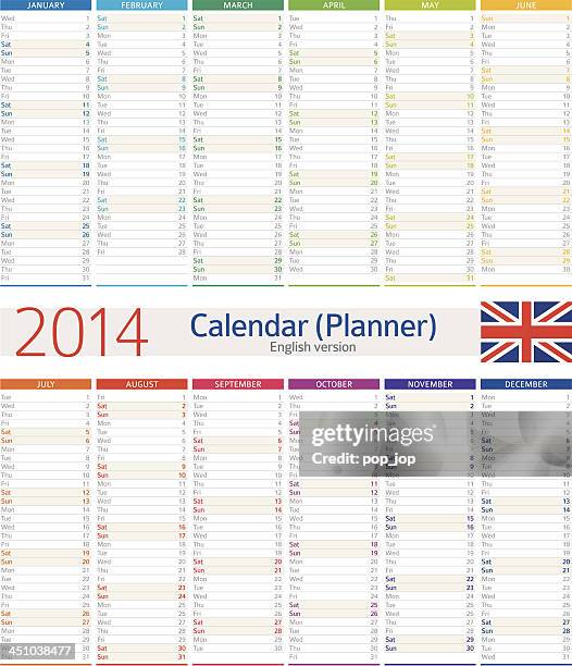 calendar / planner 2014 - 2014 stock illustrations