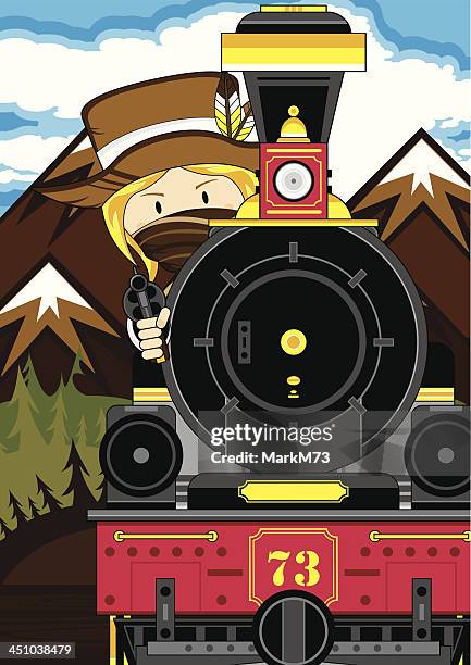 Comboio Fofo Vaqueira Cowboy, Foto de stock