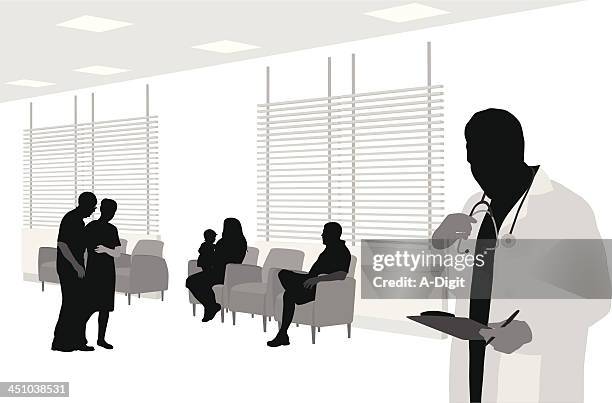 doctorappointment - black silhouette of doctors stock-grafiken, -clipart, -cartoons und -symbole