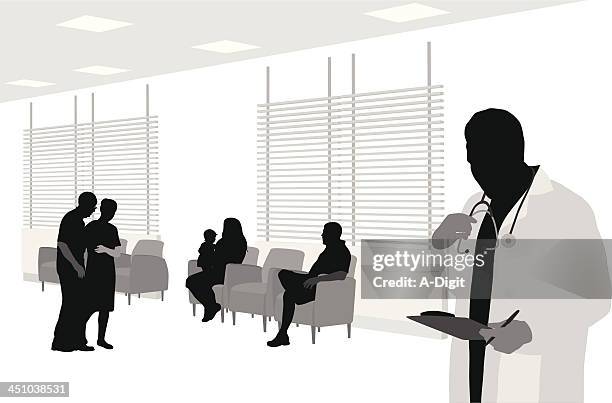 doctor appointment - hospital waiting room stock illustrations